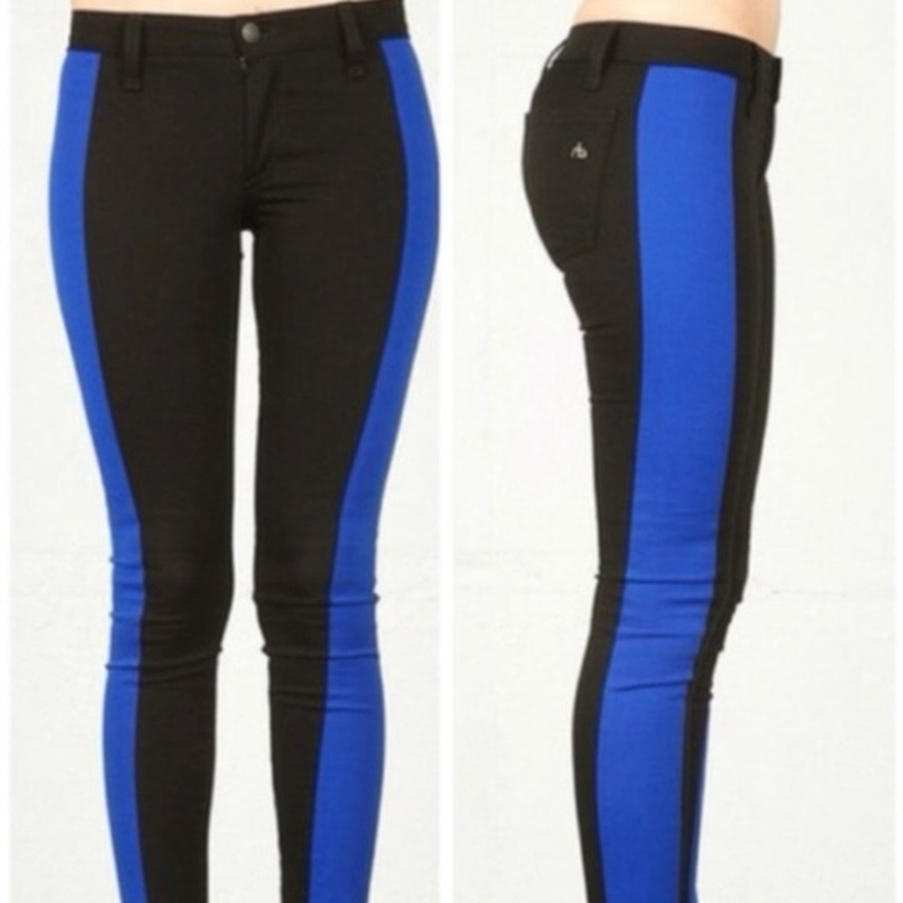 rag & bone Black and Blue Skinny Jeans